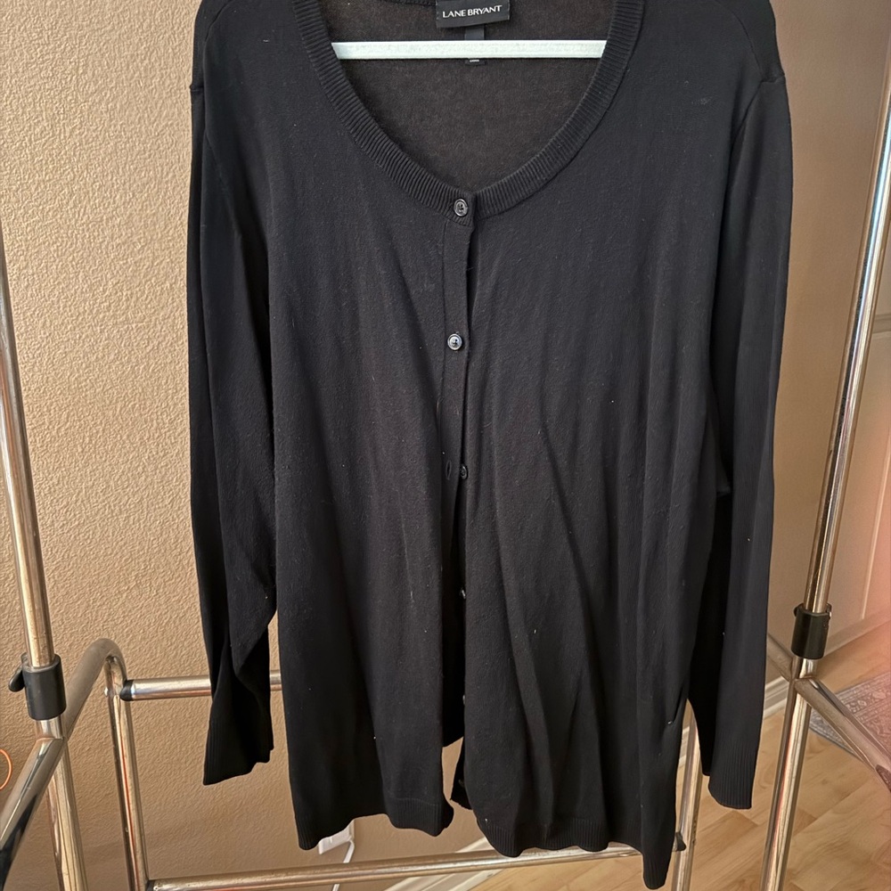 Lane Bryant Button-Up Black Cardigan